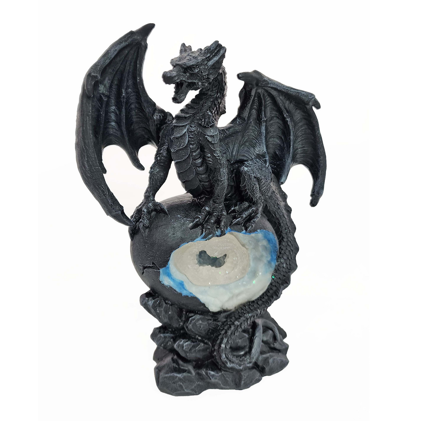 Black Dragon on Blue Geode (LED)