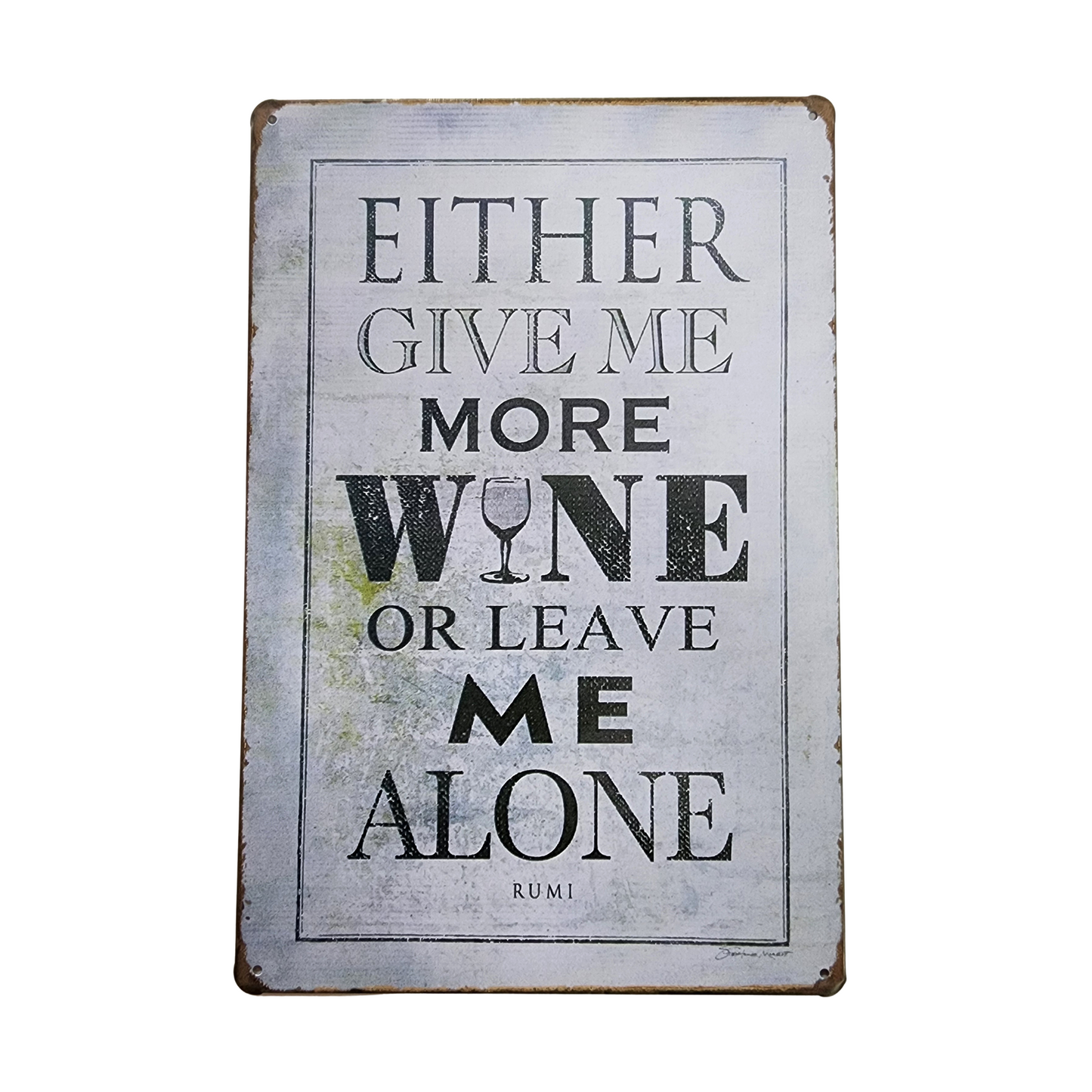 More Wine Tin Sign