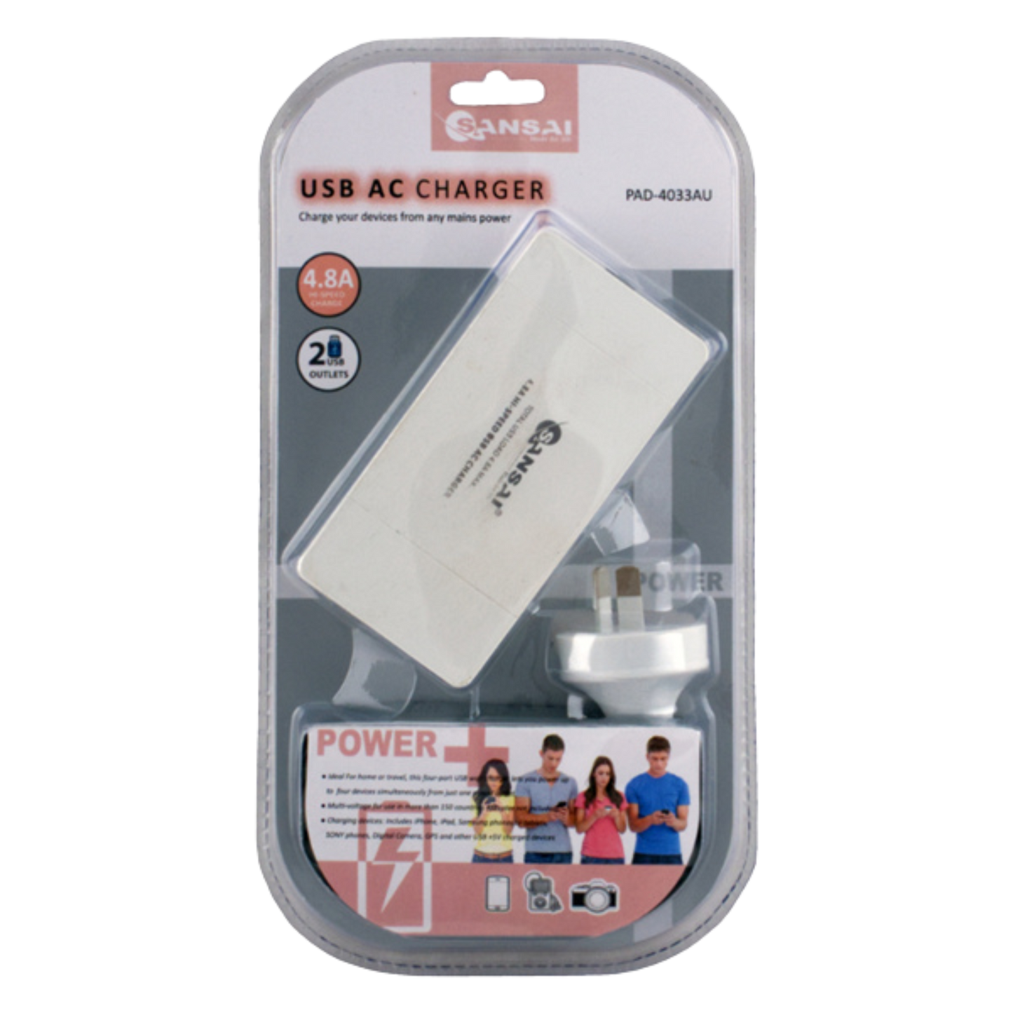 Four Port USB AC Charging Station