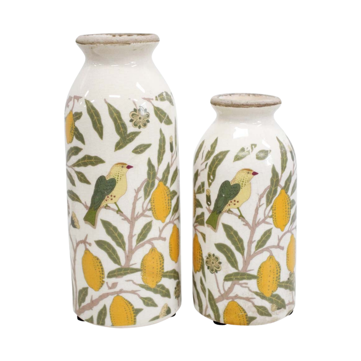 Bud Vase Set of Two - Vintage Lemon