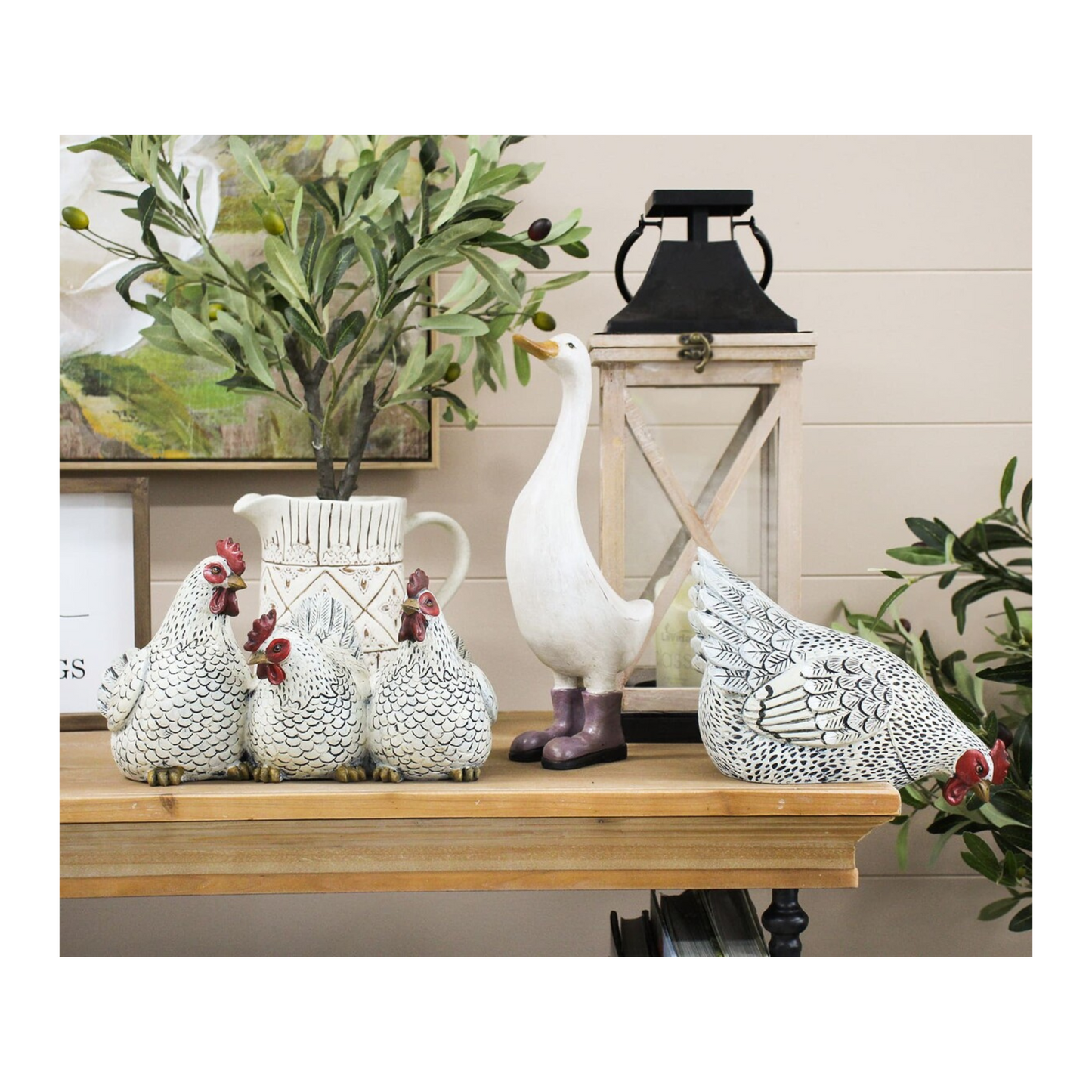 Three White Chicken Friends