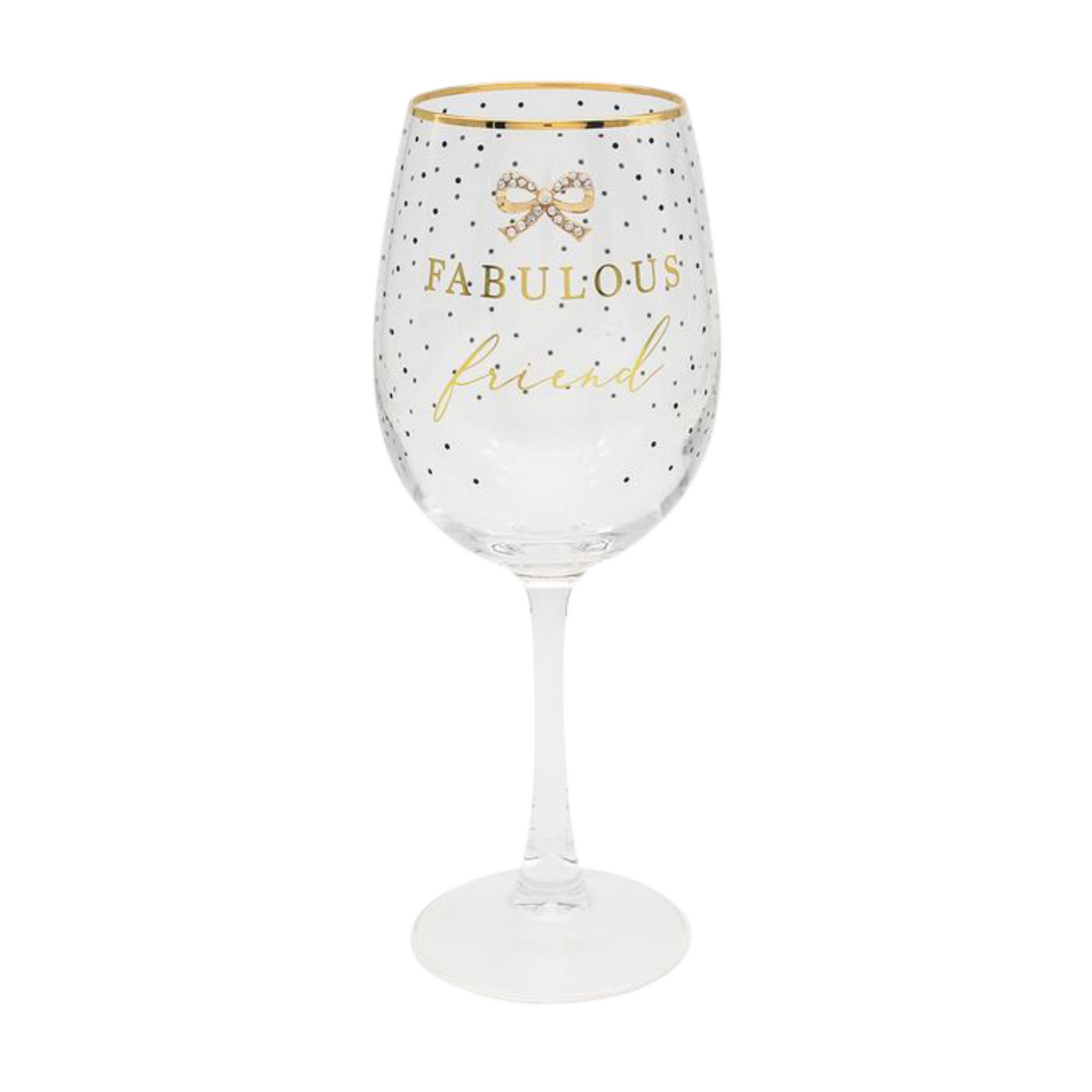 Jewelled Wine Glass - Friend