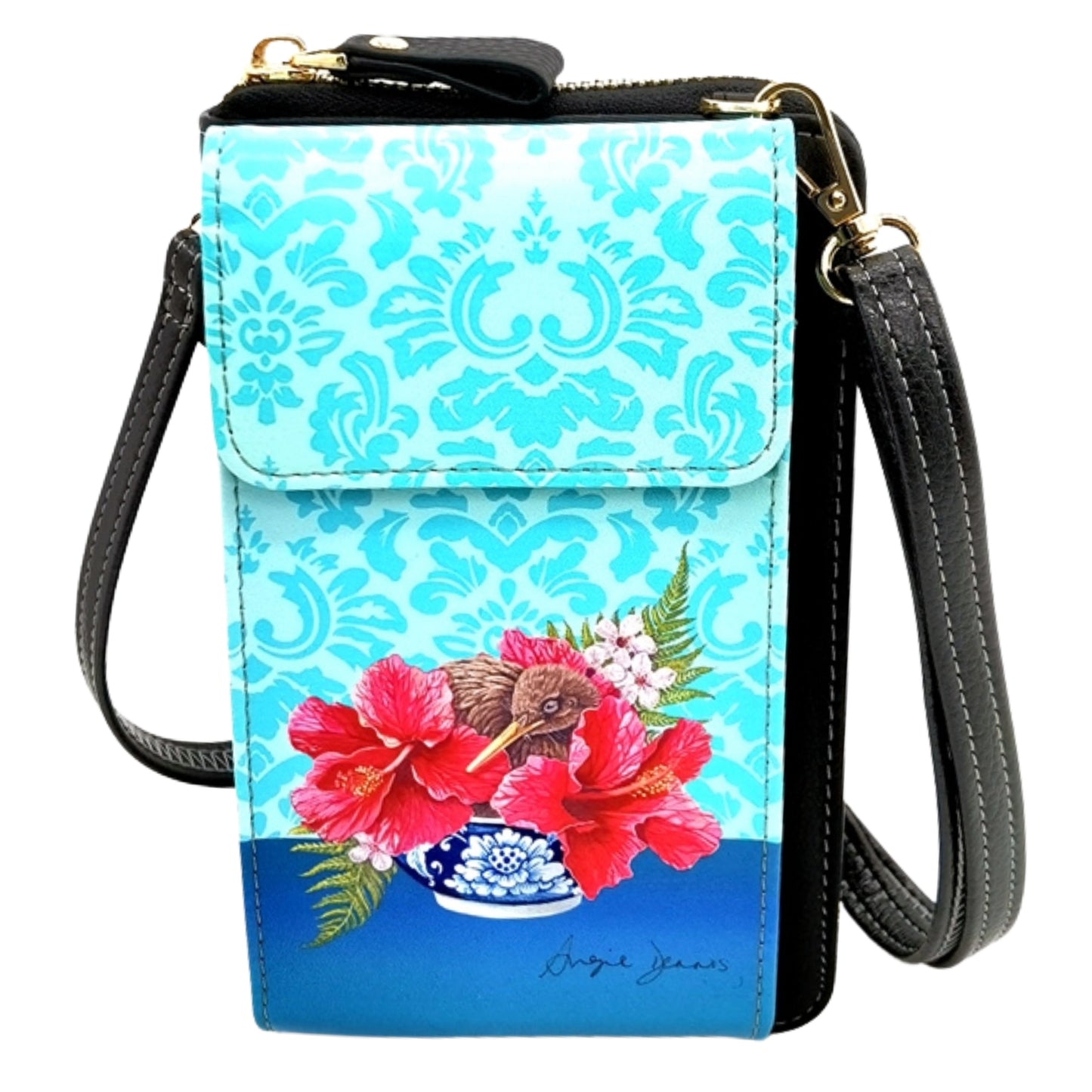 NZ Artwork Cell Phone Bag - Kiwi