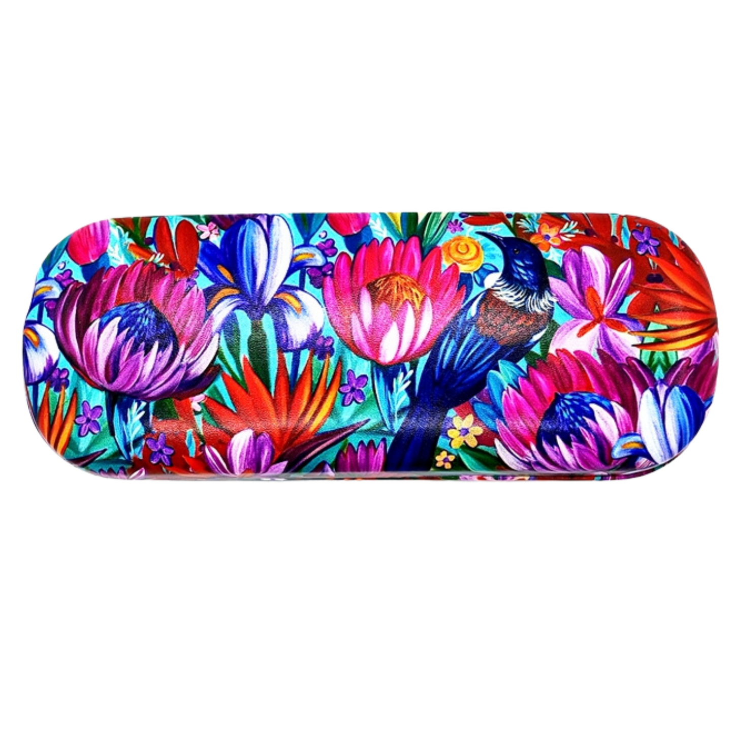 NZ Artwork Glasses Case - Tui Floral