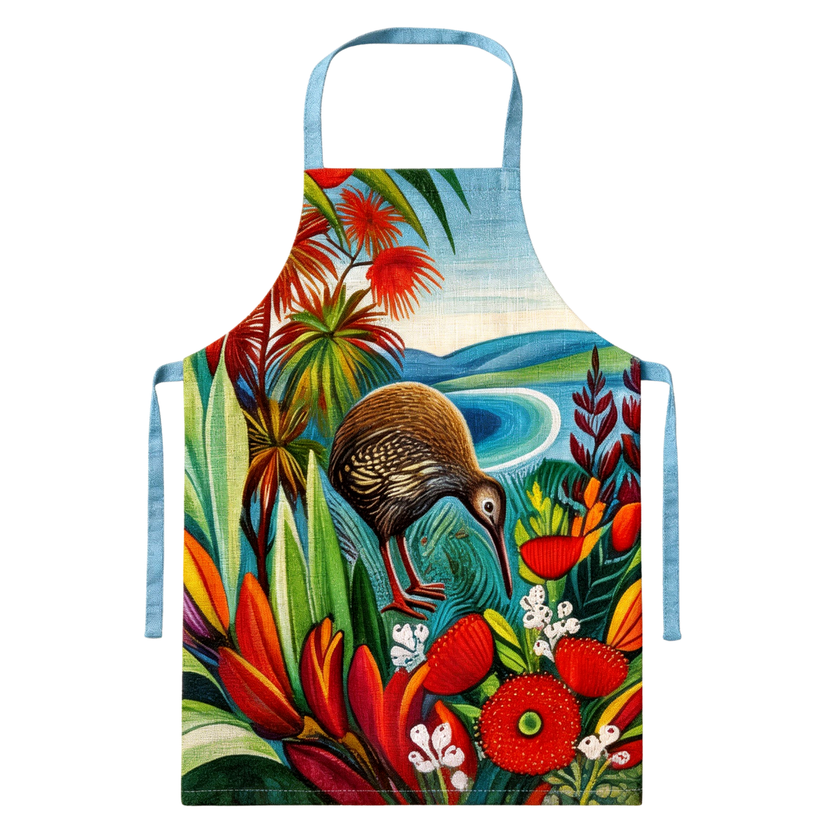 NZ Artwork Apron Kiwi