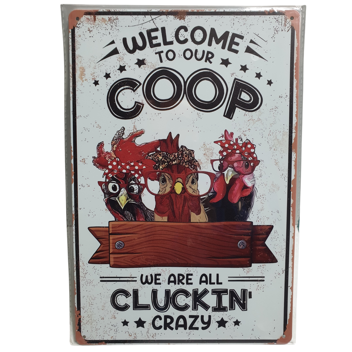 Art Tin Clucking Crazy
