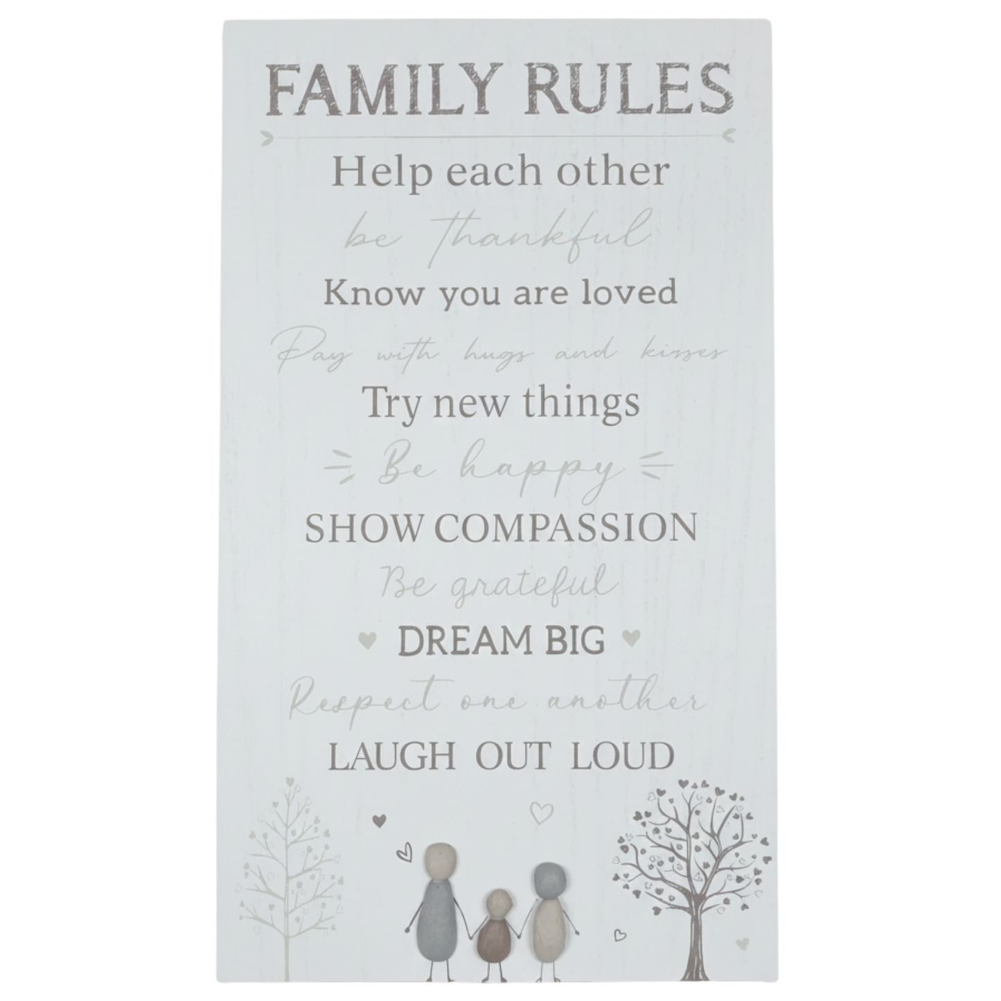 43cm Family Rules House Plaque