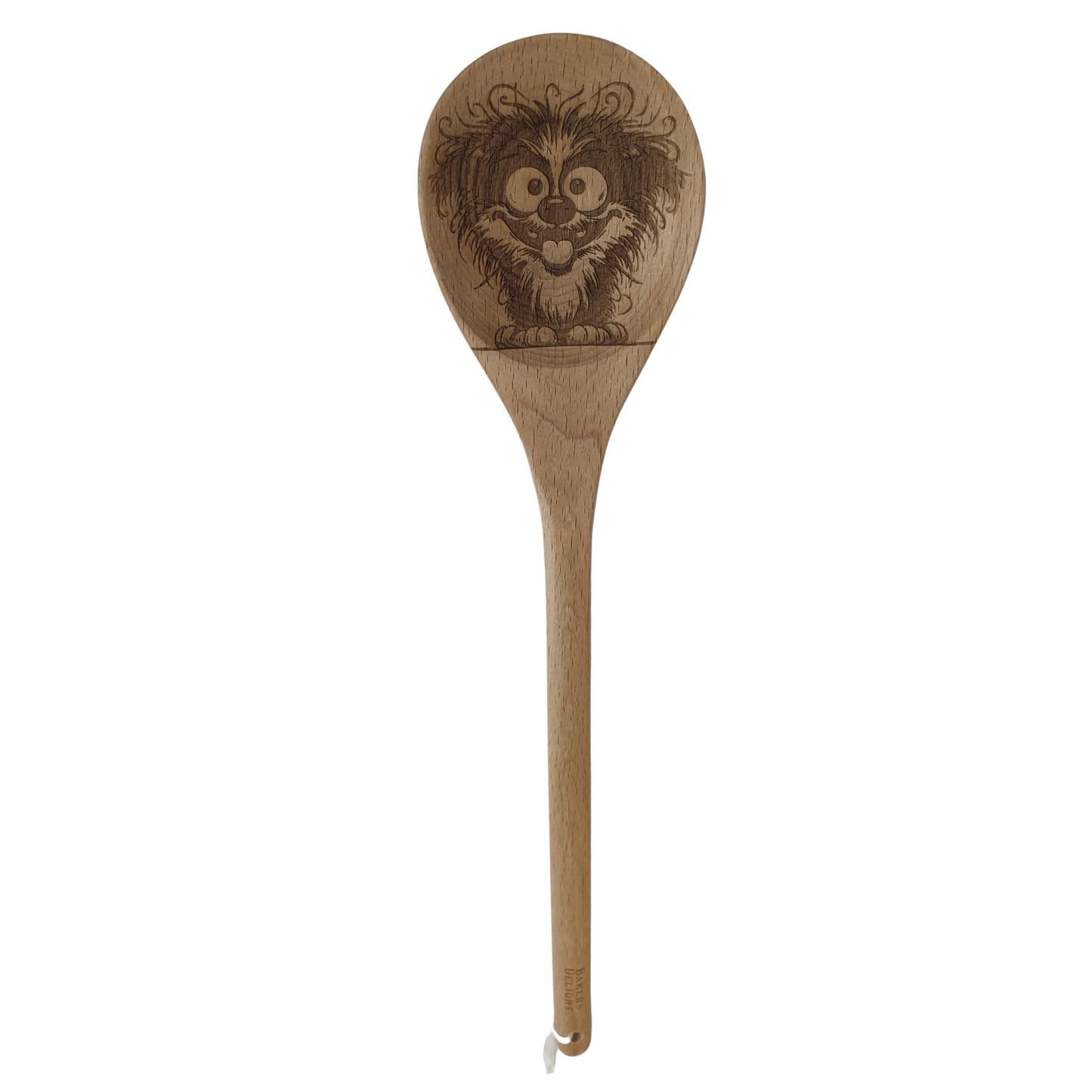 Wooden Spoon Round - Dog Curly