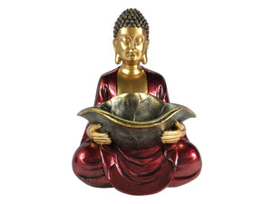 29cm Red & Gold Sitting Buddha