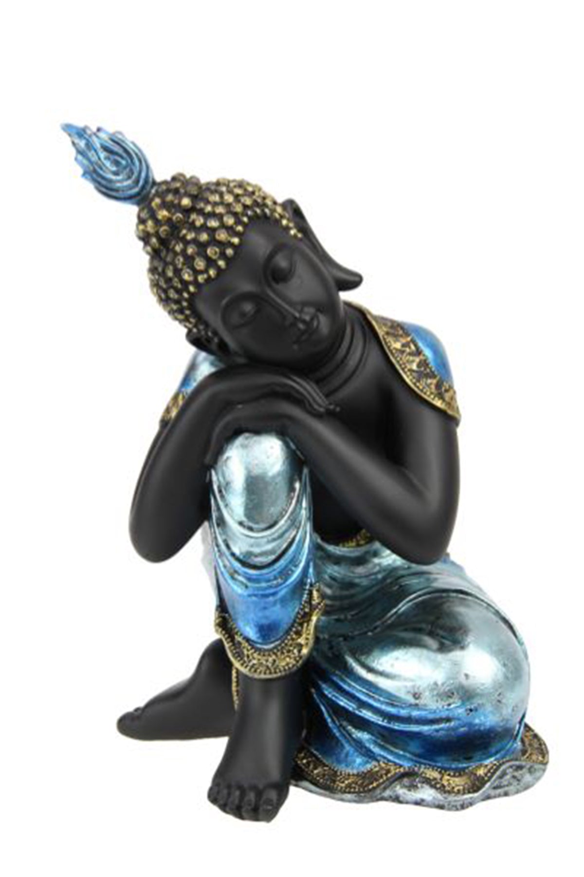 18cm Resting Blue Buddha Right Leaning