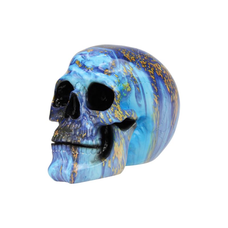 Blue/Gold Marble Patterned Skull