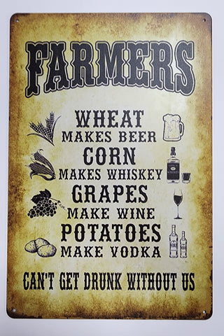 Tin Sign - Toast to Farmers