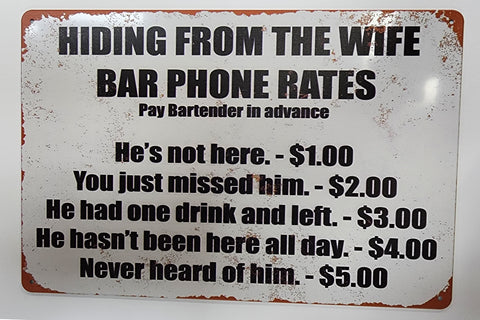 Tin Sign - Bartender Support