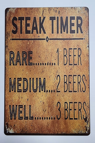 Tin Sign - Steak Timer