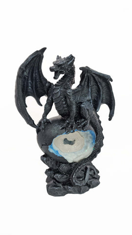 Black Dragon on Blue Geode