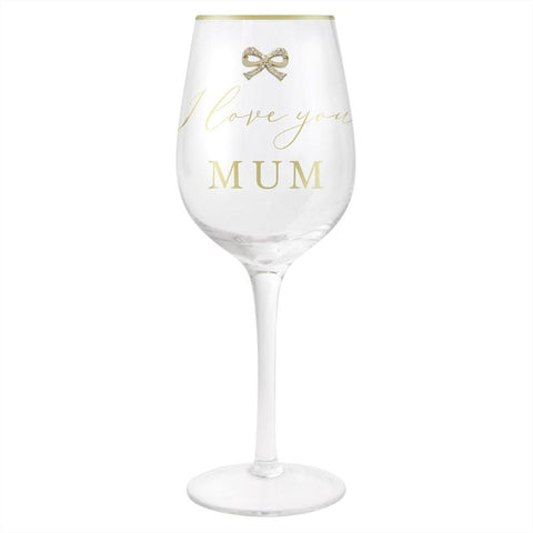 Jewelled Wine Glass - Mum