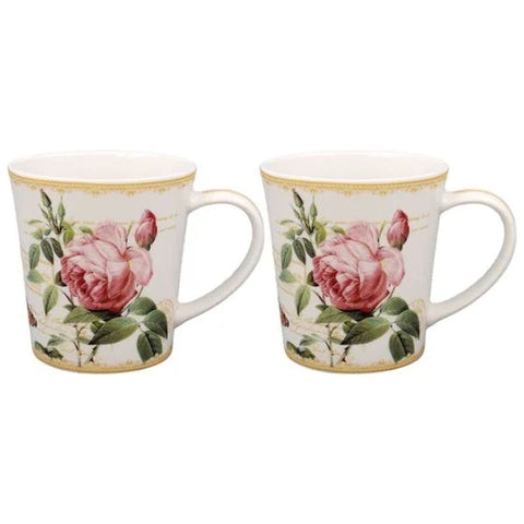Redoute Rose Mug - set of two
