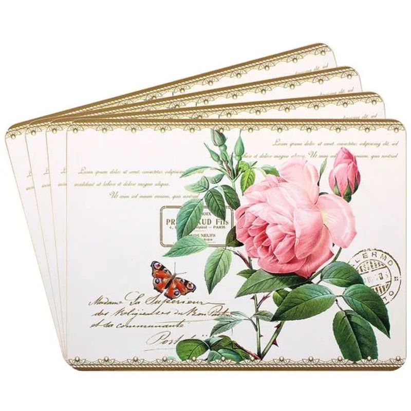 Redoute Rose Placemats set of four