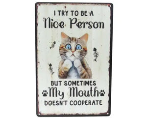 Tin Sign - Nice Mouth