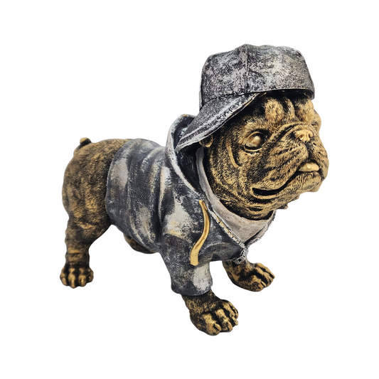 Bulldog with Jacket & Cap
