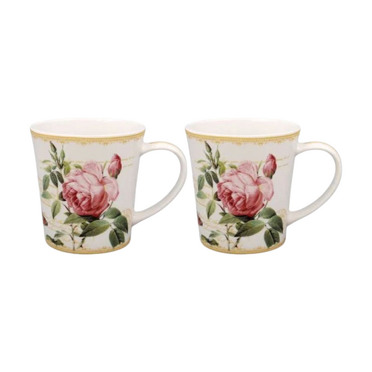 Redoute Rose Mug - set of two