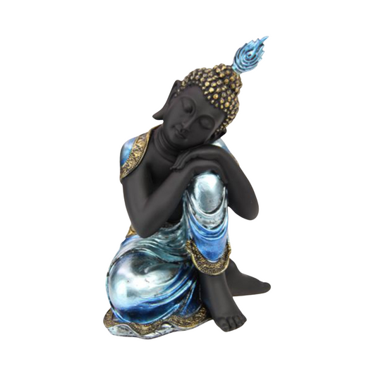 18cm Resting Blue Buddha Left Leaning