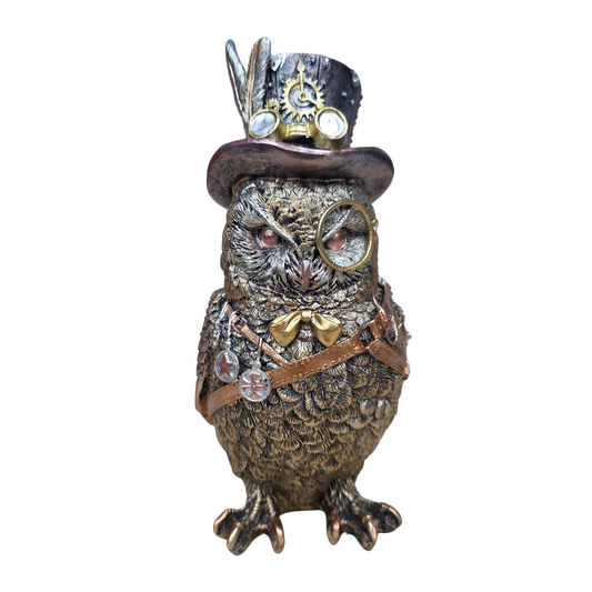 Steampunk Owl with medals JF11849a