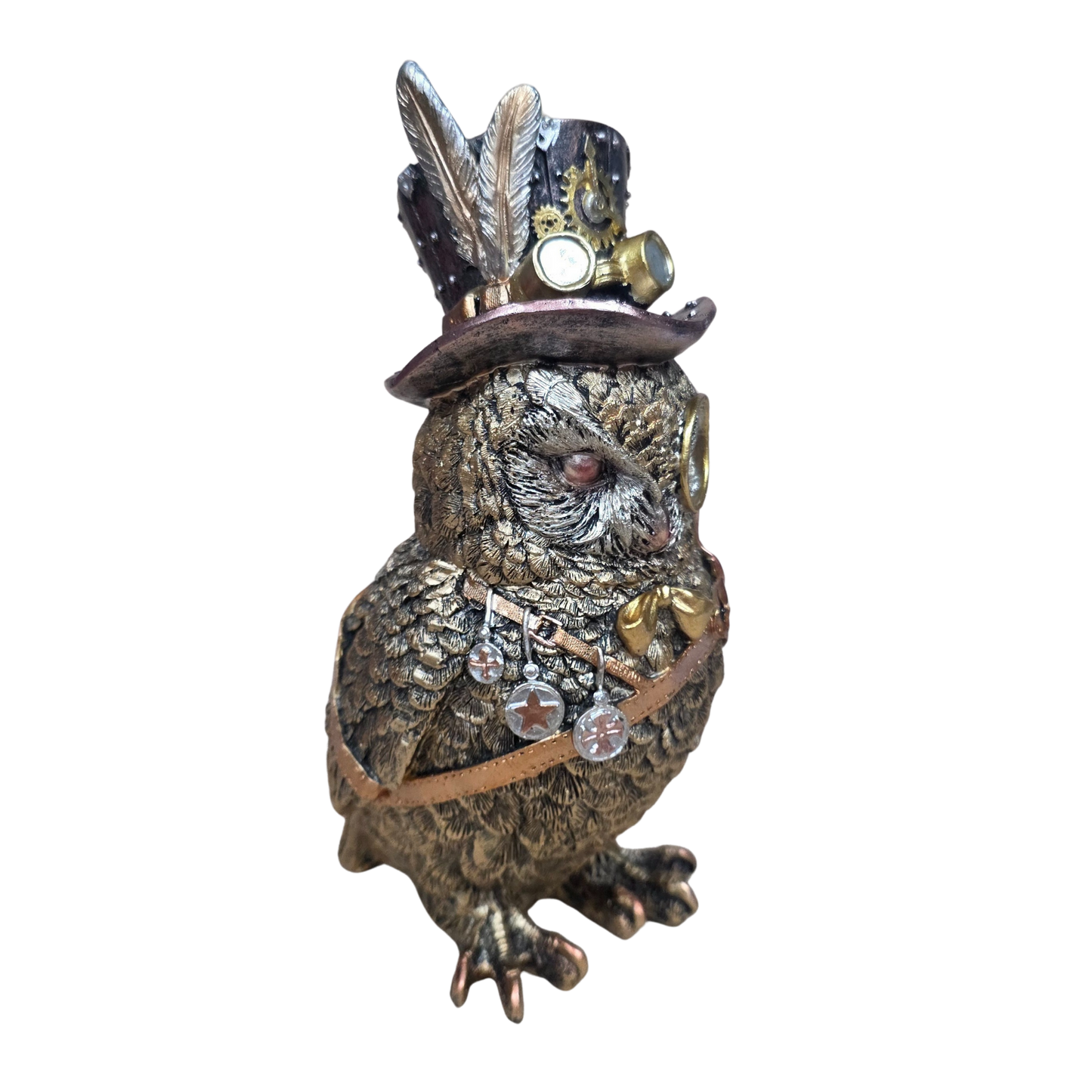 Steampunk Owl with medals JF11849a