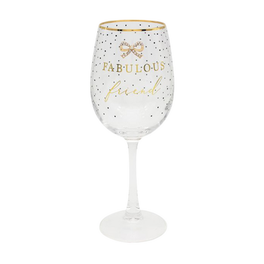Jewelled Wine Glass - Friend