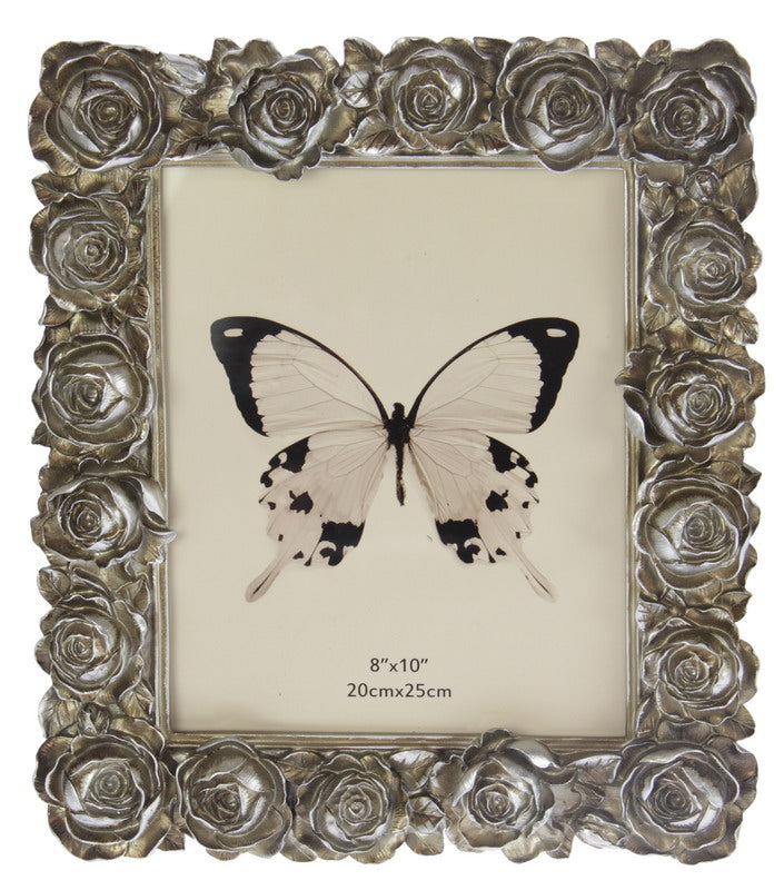 Large Roses Photo Frame 8x10 Champagne