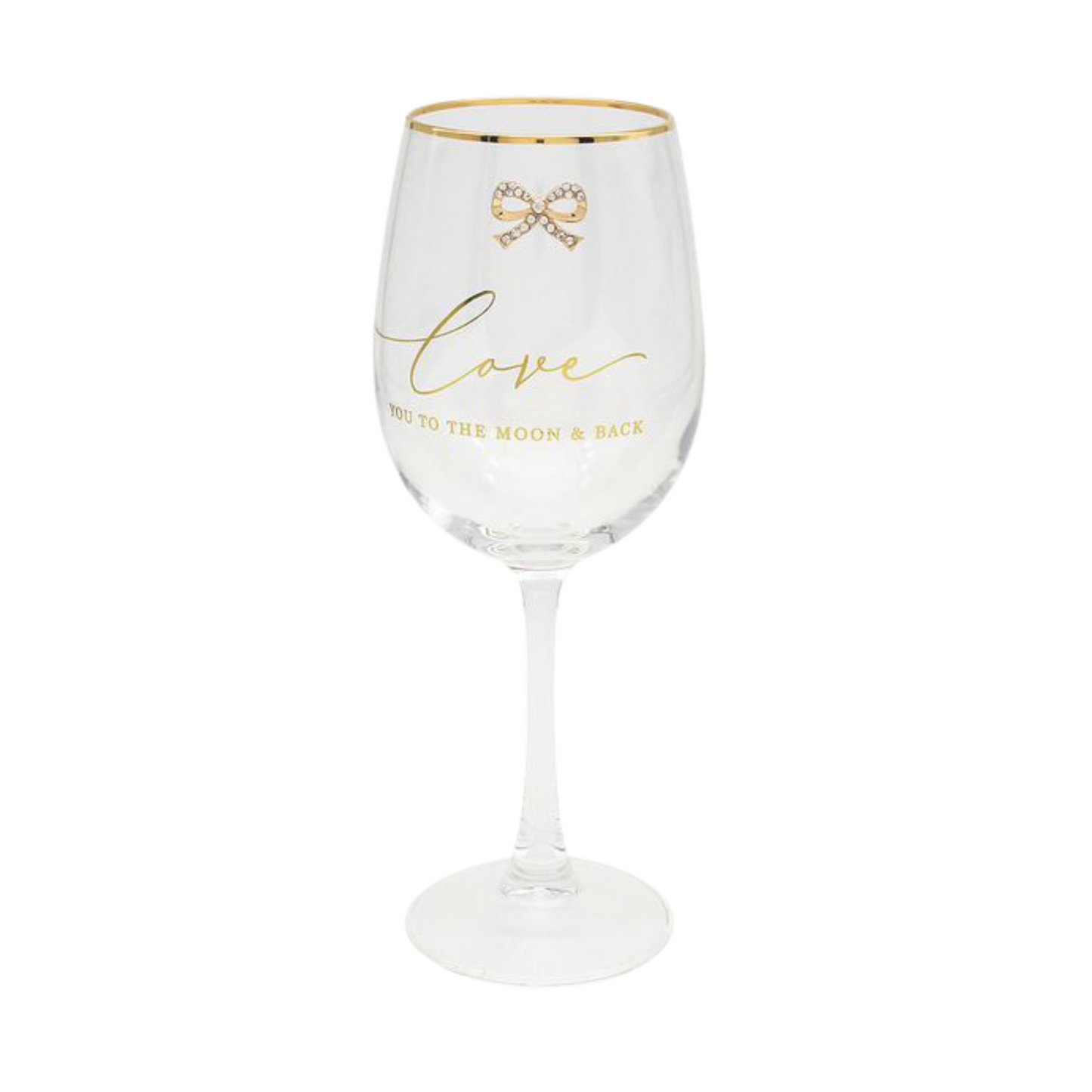 Jewelled Wine Glass - Love