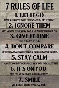 Wall Art on MDF - Rules of Life