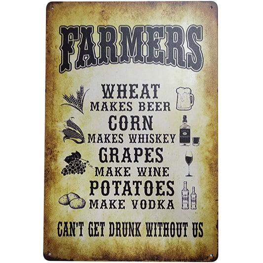 Tin Sign - Toast to Farmers