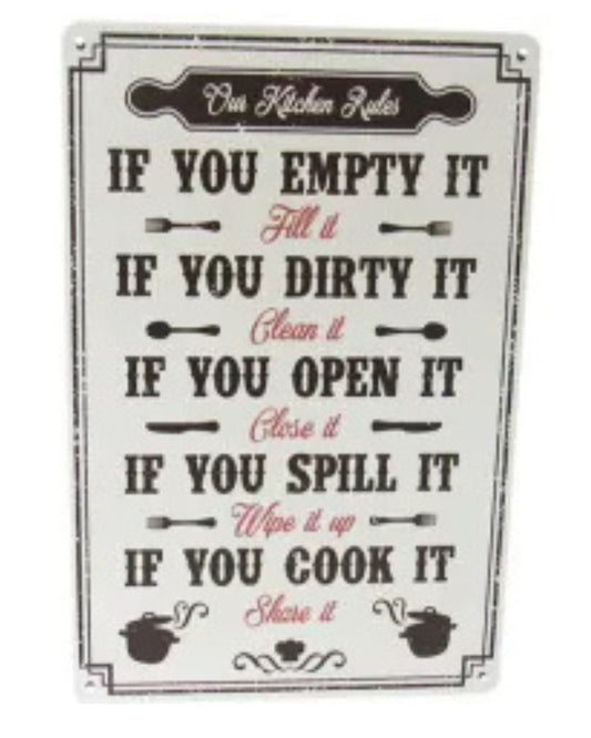 Tin Sign - Kitchen Orders