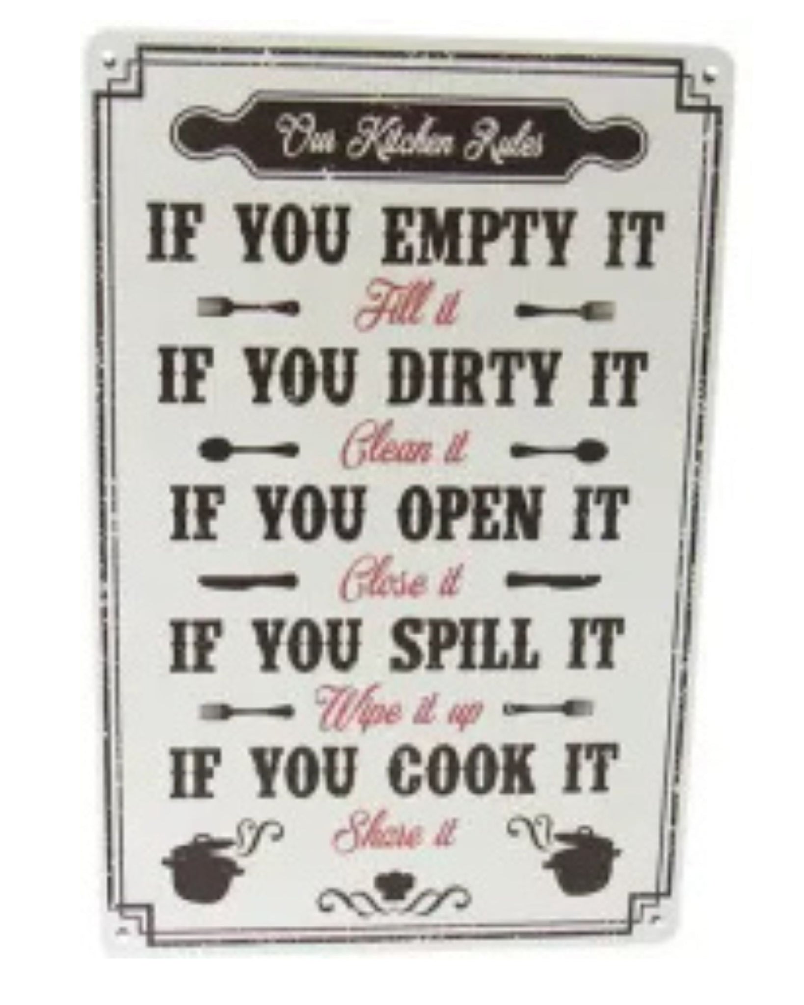 Tin Sign - Kitchen Orders