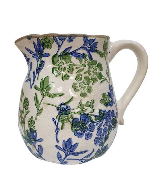 16cm Medium Vintage Jug - Botanical Blue