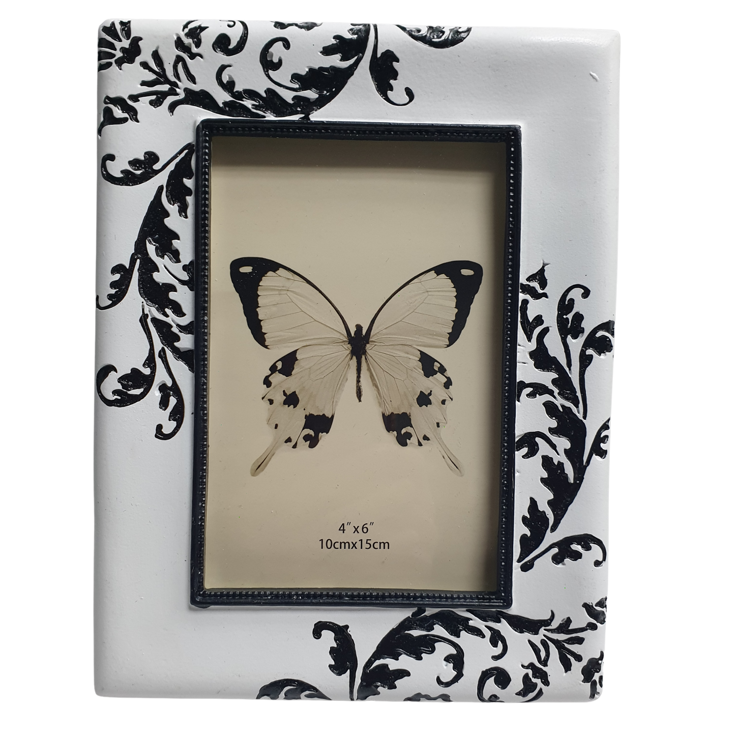 6x4 Black Embossed Fern Frame