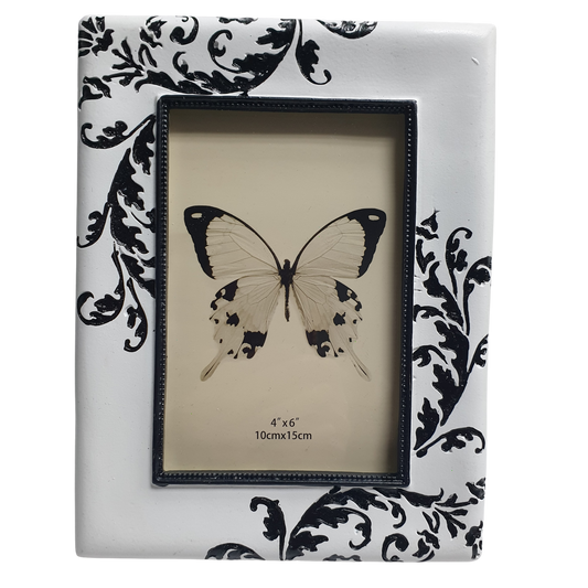 6x4 Black Embossed Fern Frame