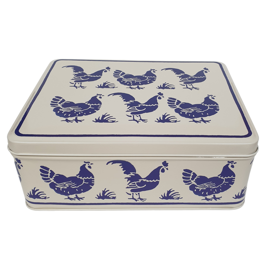 Emma Bridgewater - Blue Little Hen - Deep Rectangular Tin