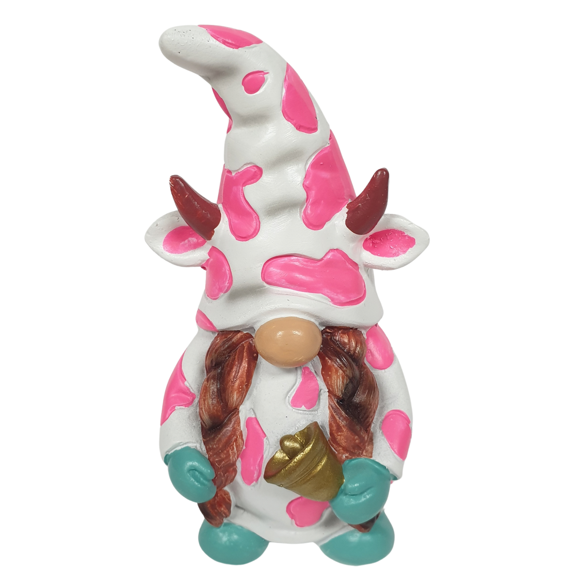 12.5cm Gnome Cow Pink