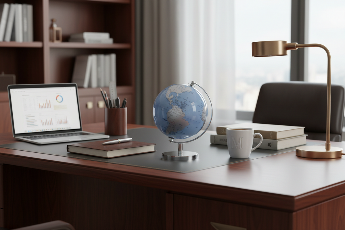 20cm Silver Blue Globe