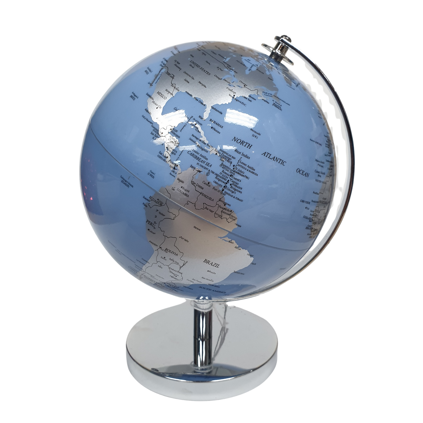 20cm Silver Blue Globe