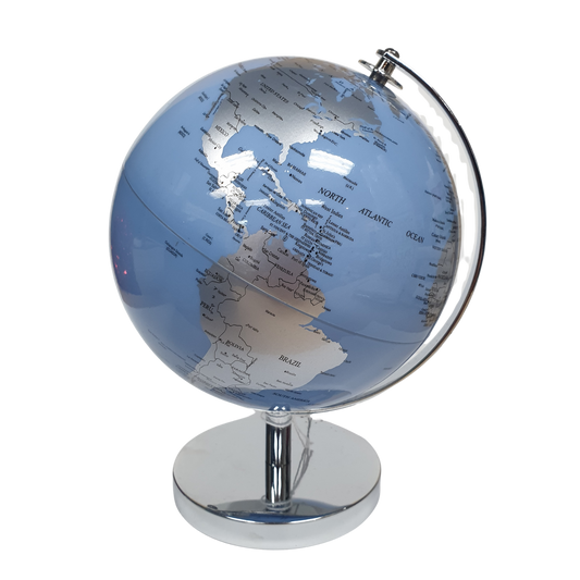 20cm Silver Blue Globe