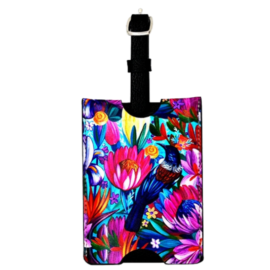 NZ Artwork Luggage Tag - Tui Floral