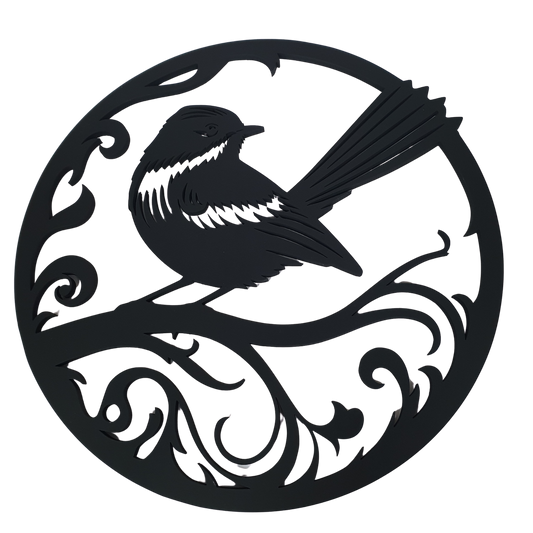 NZ Wall Art Circle - Fantail