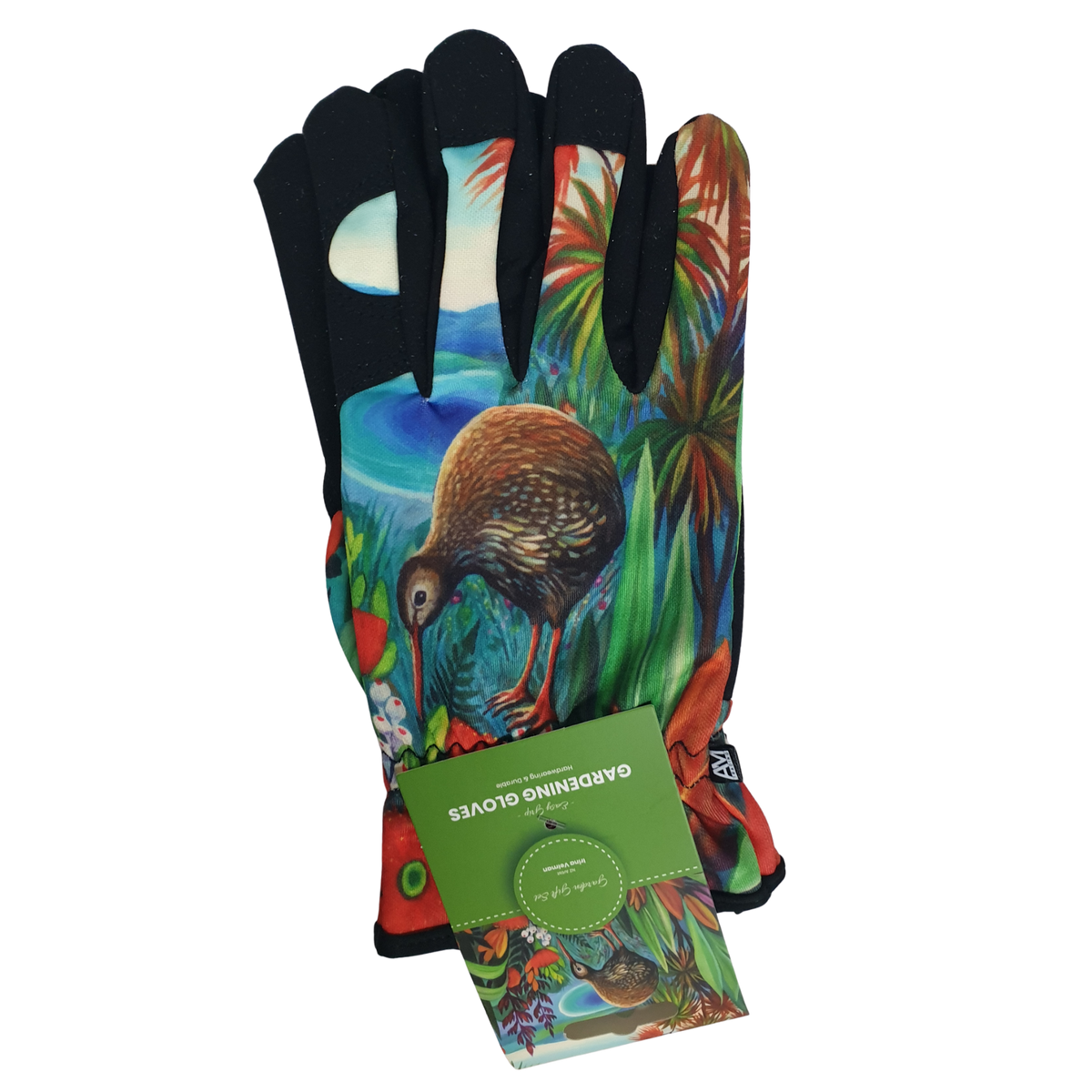 NZ Artwork Garden Gloves Kiwi