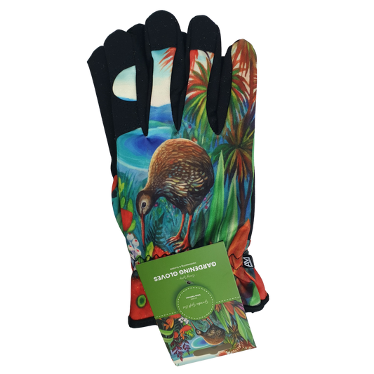 NZ Artwork Garden Gloves Kiwi