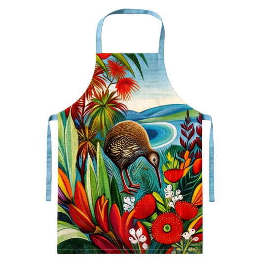 NZ Artwork Apron Kiwi