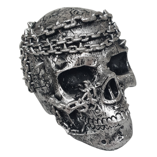 10cm Skull with Chain - Silver
