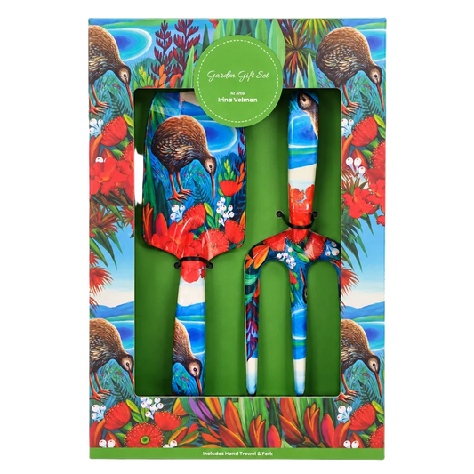 NZ Artwork Garden Trowel and Fork Set - Kiwi